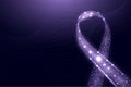 Alzheimer's disease awareness month concept. Banner template with purple ribbon and text. Vector illustration.