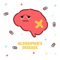 Alzheimer`s disease cartoon poster