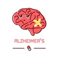 Alzheimer`s disease cartoon poster