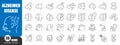 Alzheimer\'s disease and dementia thin line icon . Editable stroke . Vector Royalty Free Stock Photo
