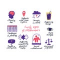 Alzheimer`s early signs vector set