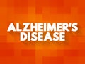 Alzheimer\'s Disease is a neurodegenerative disease that usually starts slowly and progressively worsens Royalty Free Stock Photo