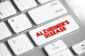 Alzheimer\'s Disease is a neurodegenerative disease that usually starts slowly and progressively worsens Royalty Free Stock Photo