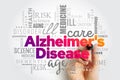 Alzheimer\'s Disease is a neurodegenerative disease that usually starts slowly and progressively worsens, word cloud concept Royalty Free Stock Photo