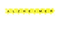 Alzheimer`s disease, the word Alzheimer`s is made up of puzzles of yellow, blue, lilac color