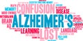 Alzheimer`s Word Cloud Royalty Free Stock Photo
