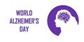 Alzheimer s world day. Elderly people silhouette in paper cut style with shadow. Space for your text banner. Concept Alzheimer