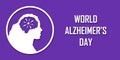 Alzheimer s world day. Elderly people silhouette in paper cut style with shadow. Space for your text banner. Concept Alzheimer