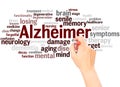 Alzheimer word cloud hand writing concept