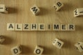 Alzheimer word from wooden blocks