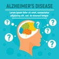 Alzheimers disease concept background, flat style