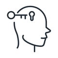 Alzheimers disease neurological brain confusion line style icon