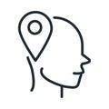 Alzheimers disease neurological brain confusion location line style icon