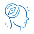 Alzheimers disease neurological brain orientation gradient line icon