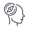 Alzheimers disease neurological brain orientation line style icon