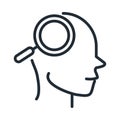 Alzheimers disease neurological brain searching line style icon