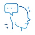 Alzheimers disease neurological brain talk bubble gradient line icon