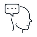 Alzheimers disease neurological brain talk bubble line style icon