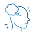 Alzheimers disease neurological brain thinking bubble gradient line icon