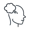 Alzheimers disease neurological brain thinking bubble line style icon