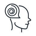 Alzheimers disease neurological losing brain function line style icon