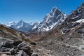 Ama Dablam and Cholatse mountain peak view from Chola pass, Ever