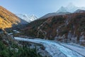 Ama Dablam Everest Nuptse Lhotse mountains morning.