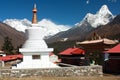 Ama Dablam Lhotse and top of Everest Royalty Free Stock Photo