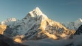 Ama Dablam 6856m peak near the village of Dingboche in the Khumbu area of Nepal, on the hiking trail leading to the