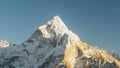 Ama Dablam 6856m peak near the village of Dingboche in the Khumbu area of Nepal, on the hiking trail leading to the