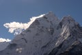 Ama Dablam mountain peak, beautiful peak in Everest region, Himalayas mountain range, Nepal Royalty Free Stock Photo