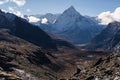 Ama Dablam mountain peak from Chola pass, Everest region, Nepal Royalty Free Stock Photo