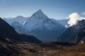 Ama Dablam mountain peak from Chola pass, Everest region, Nepal Royalty Free Stock Photo