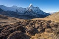 Ama Dablam mountain peak from Chukung Ri view point, Everest reg Royalty Free Stock Photo