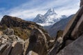 Ama Dablam mountain peak, Everest region, Nepal Royalty Free Stock Photo
