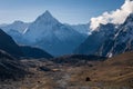 Ama Dablam mountain peak view from Chola pass, Himalaya mountain