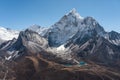 Ama Dablam mountain peak view from Dingboche view point, Everest or Khumbu region, Himalaya mountains range in Nepal Royalty Free Stock Photo