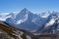Ama Dablam mountain view from Chola pass, Everest region, Nepal Royalty Free Stock Photo