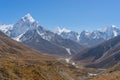 Ama Dablam mountain from the way to Dzongla village Royalty Free Stock Photo