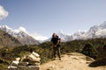 Ama Dablam Trekker - Nepal Royalty Free Stock Photo