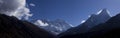 Ama dablam view from tengboche monastery plateau Royalty Free Stock Photo