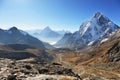 Ama Dablan and Cholatse peaks from Dzongla, Nrpal Royalty Free Stock Photo