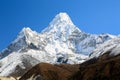 Amadablam peak from everest trek route Royalty Free Stock Photo