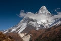 Amadablam peak in Khumbu valley in Nepal, Himalayas Royalty Free Stock Photo