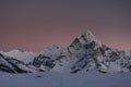 Amadablam peak at sunset in Khumbu valley in Nepal, Himalayas Royalty Free Stock Photo