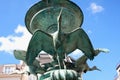 Amagertorv Square and Stork Fountain in the Old Town of Copenhagen, Denmark Royalty Free Stock Photo