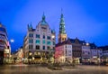 Amagertorv Square and Stork Fountain in the Old Town Royalty Free Stock Photo