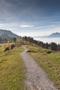 Amaing Autumn Landscape near mount Rigi and lake Luzerne, Alps Royalty Free Stock Photo