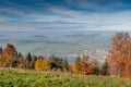 Amaing Autumn Landscape near mount Rigi and lake Luzerne, Alps Royalty Free Stock Photo