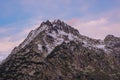 Amaing sunset. Vall d Incles landscape with Alt de Juclar peak. Incles, Canillo, Andorra